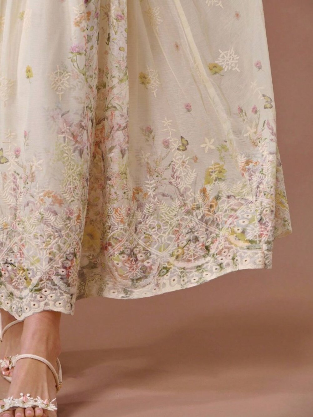 Multicolor Romantic Women's Elegant Floral Print Long Dress - Picture 2 of 7